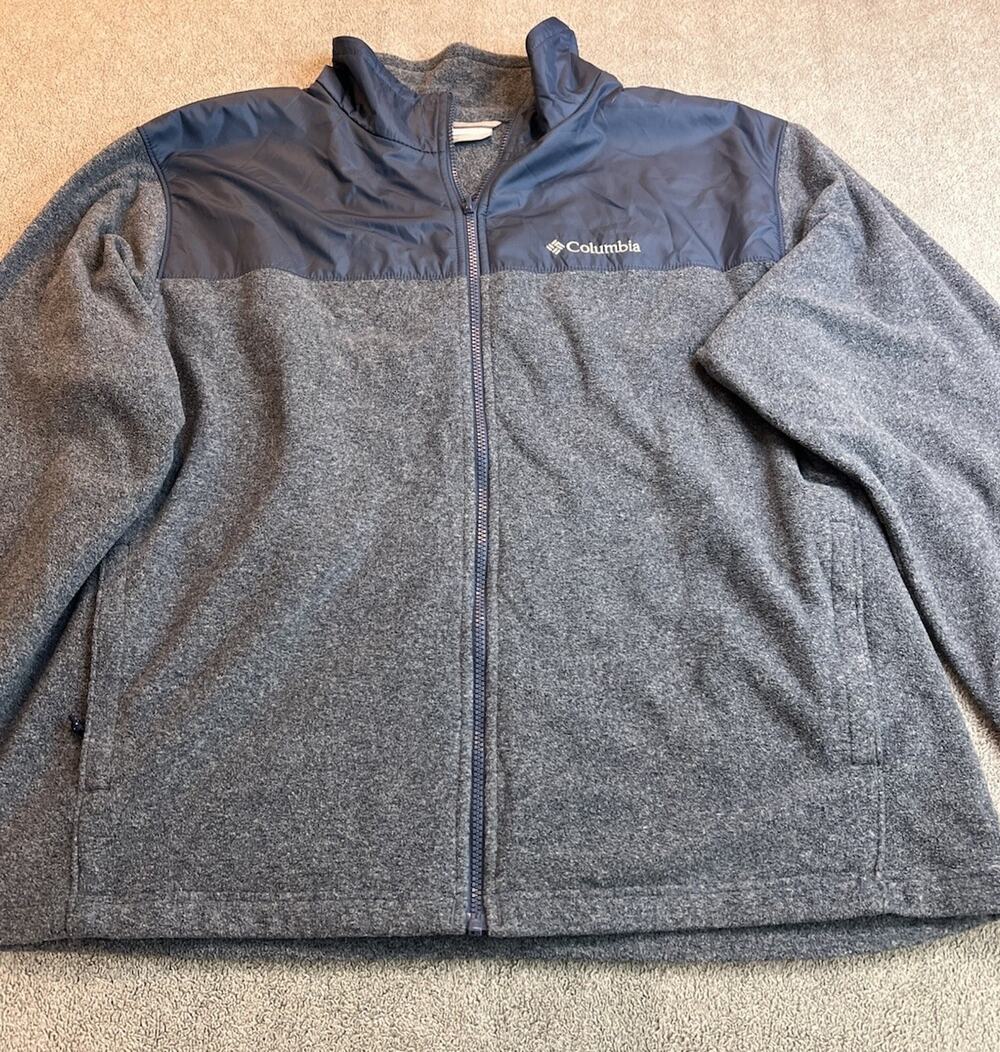 Columbia Bugaboo II Interchange Hybrid Fleece Jacket Grey Blue Womens Plus 1X
